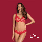 Obsessive - 853-SET-3 2 pcs set L/XL - Red